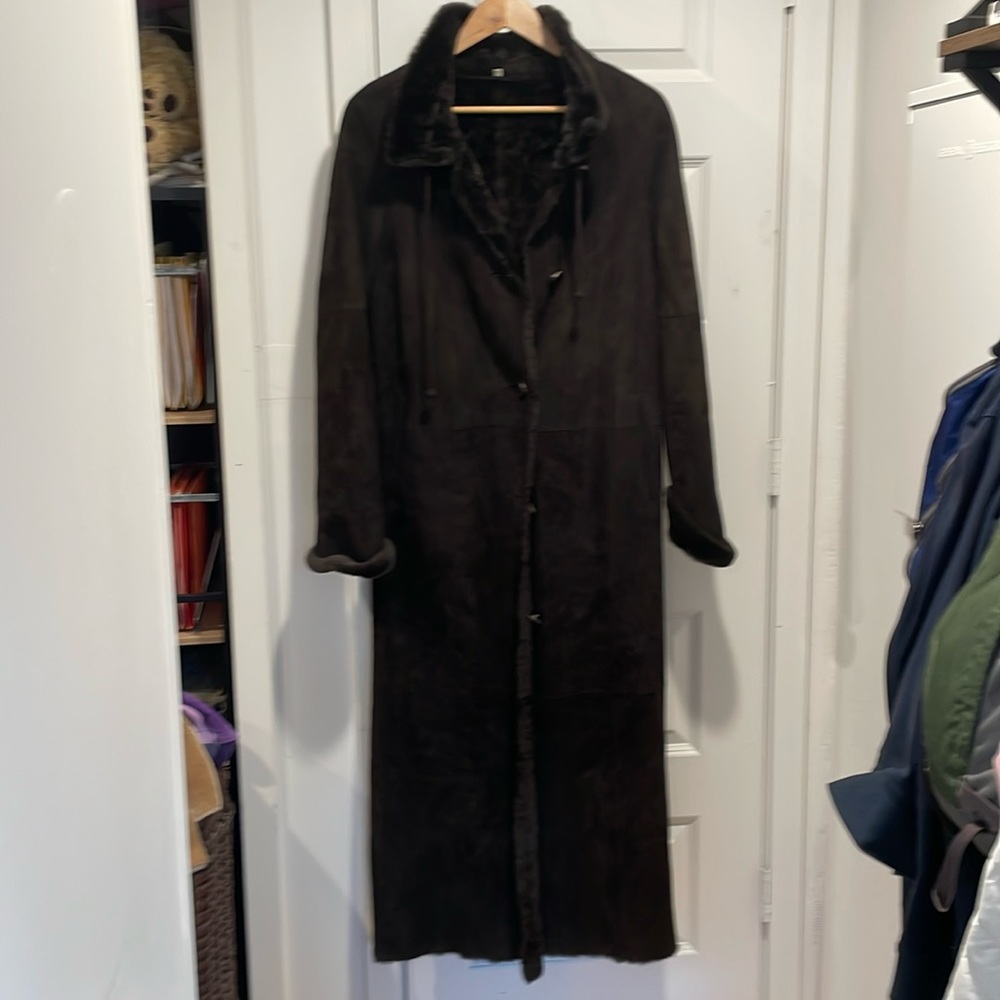 Women’s extra small Christia long coat brown